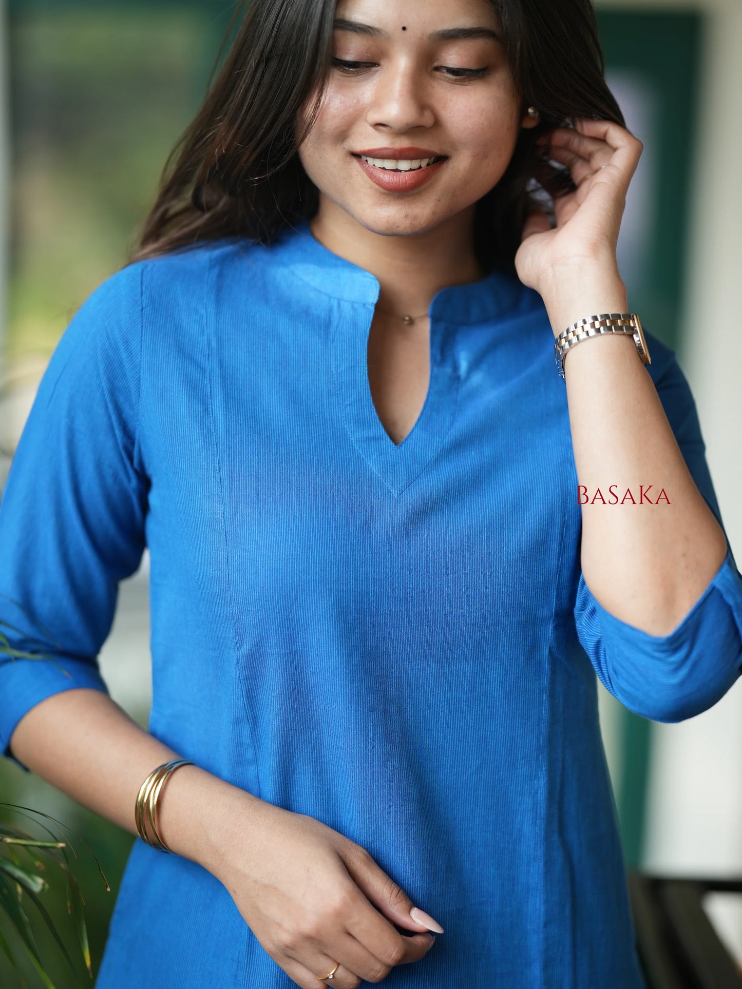 Indigo Blue A-Line Handloom South Cotton Kurta