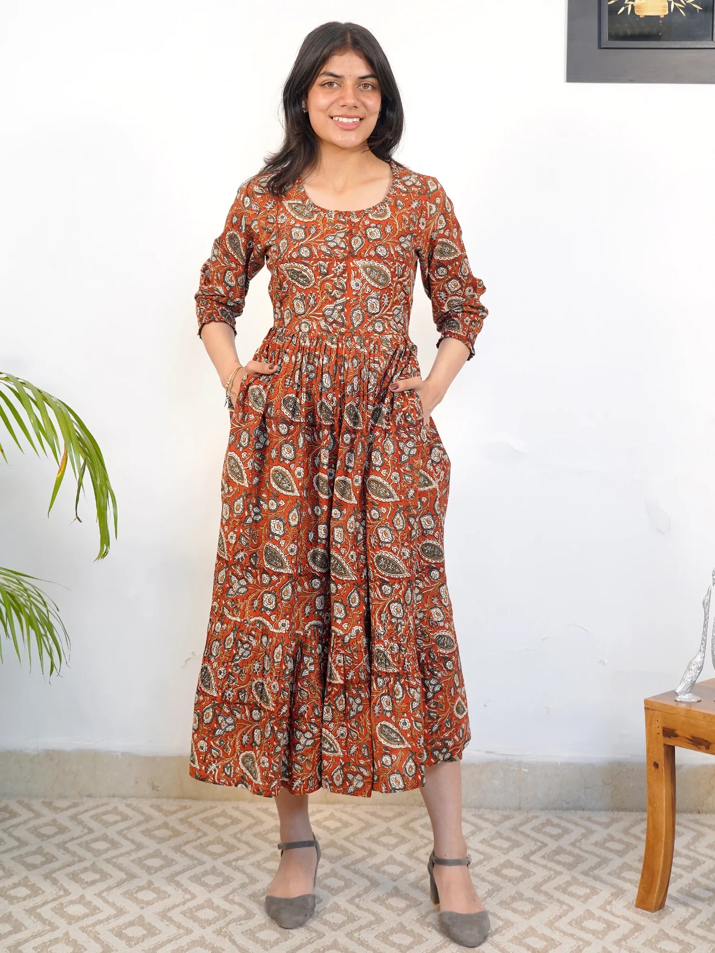 Kalamkari Earth Blossom COTTON Dress