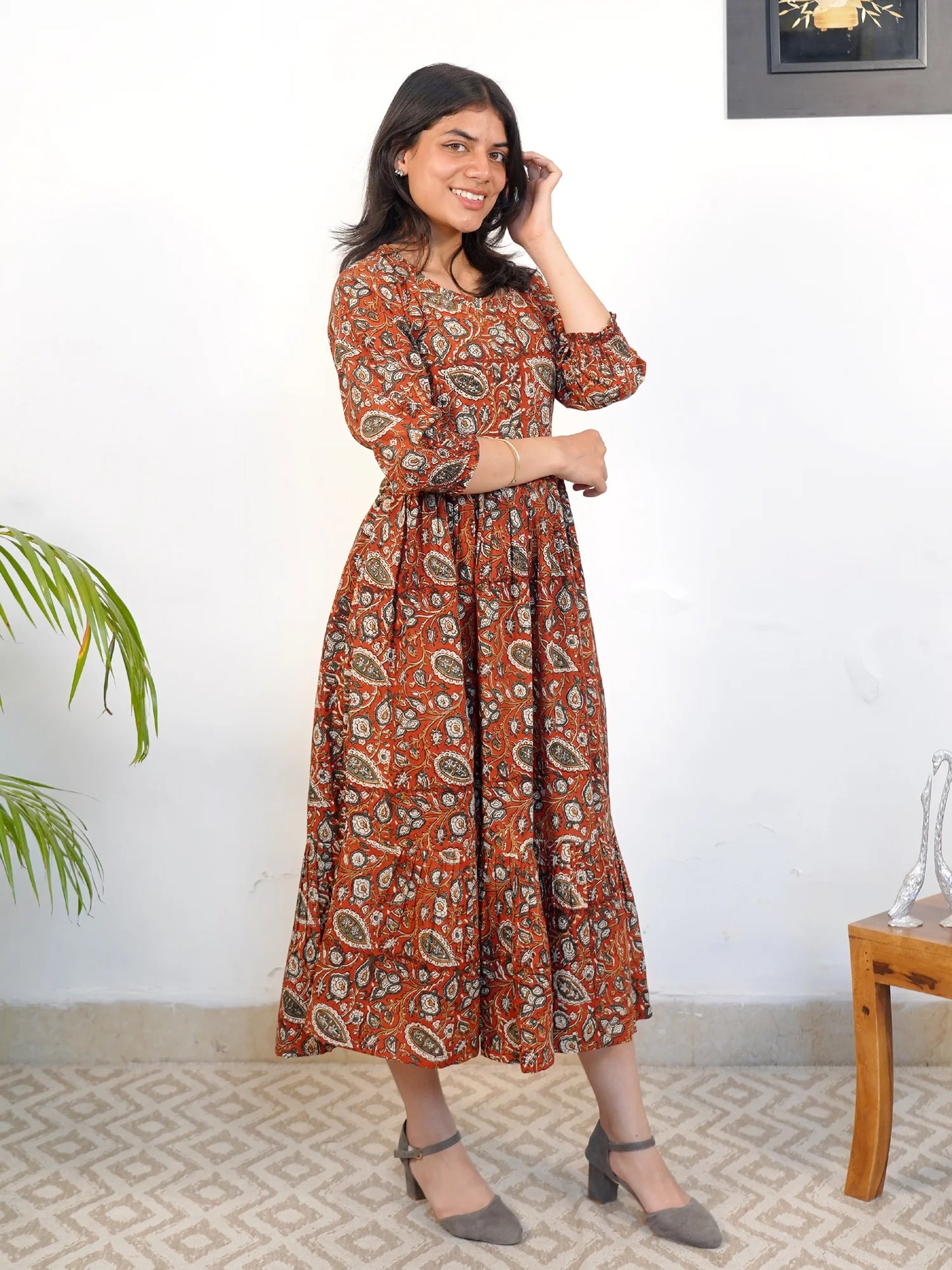 Kalamkari Earth Blossom COTTON Dress