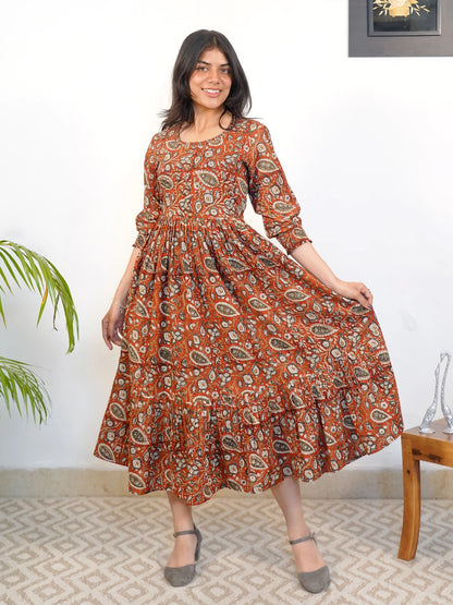 Kalamkari Earth Blossom COTTON Dress