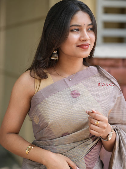 Lavender Blush Handloom COTTON Saree