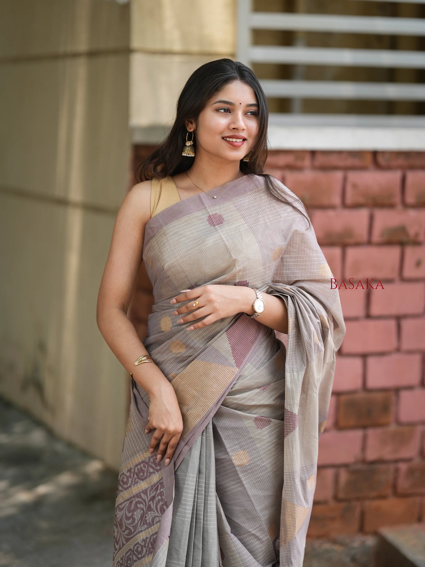 Lavender Blush Handloom COTTON Saree
