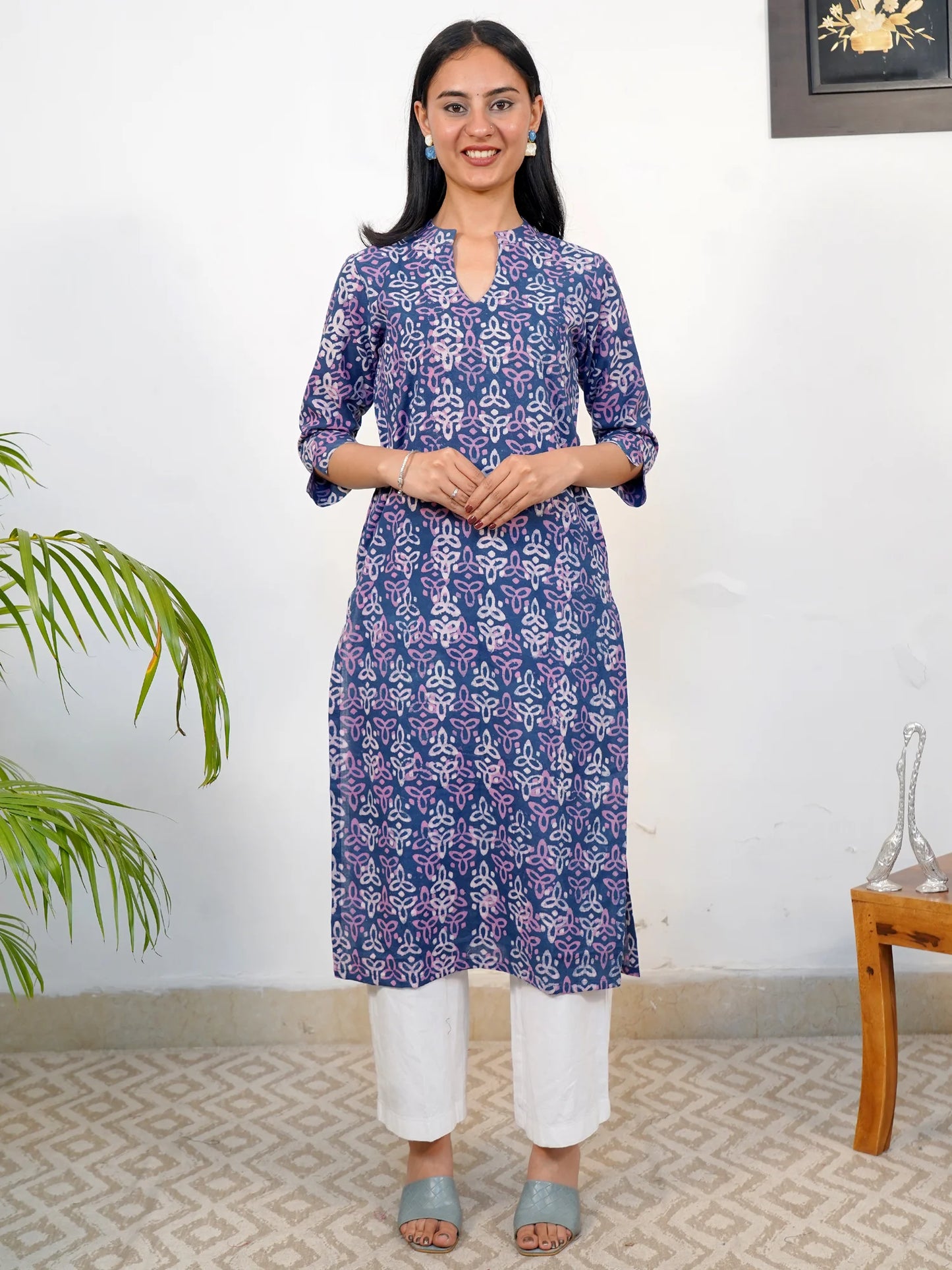 Lavender Rangoli Block Printed COTTON Kurta