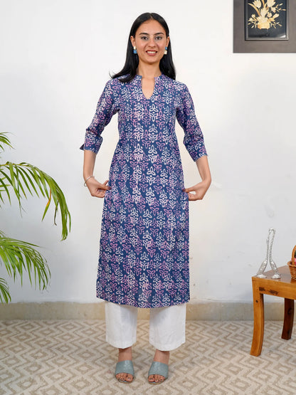 Lavender Rangoli Block Printed COTTON Kurta