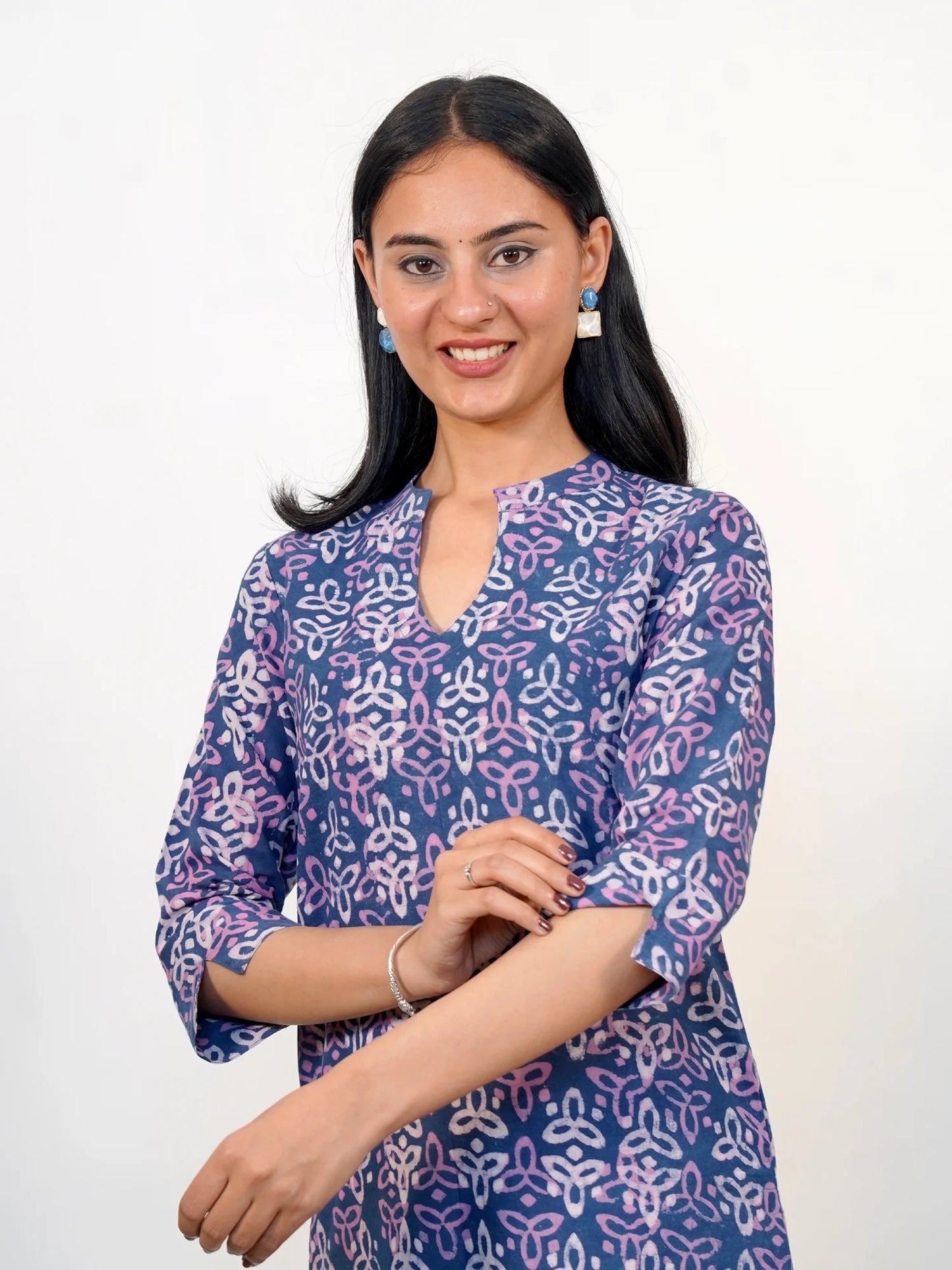 Lavender Rangoli Block Printed COTTON Kurta