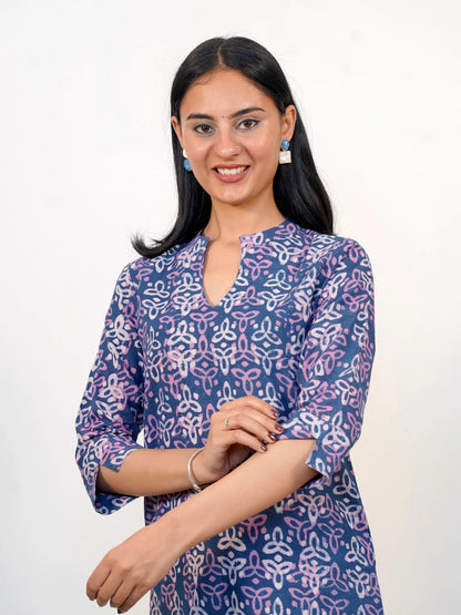 Lavender Rangoli Block Printed COTTON Kurta