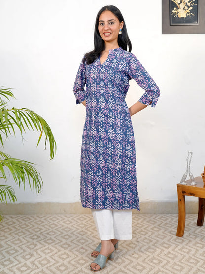 Lavender Rangoli Block Printed COTTON Kurta