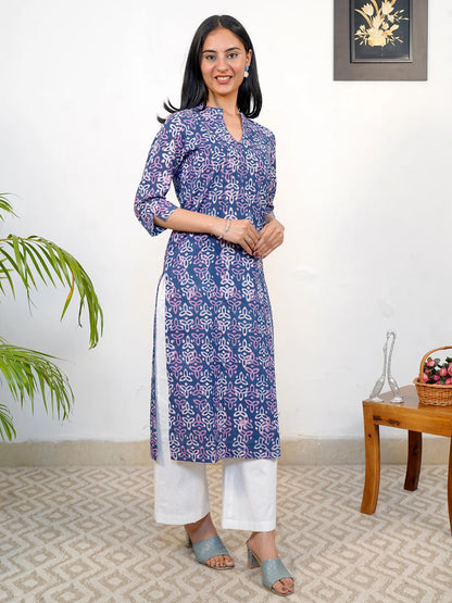 Lavender Rangoli Block Printed COTTON Kurta