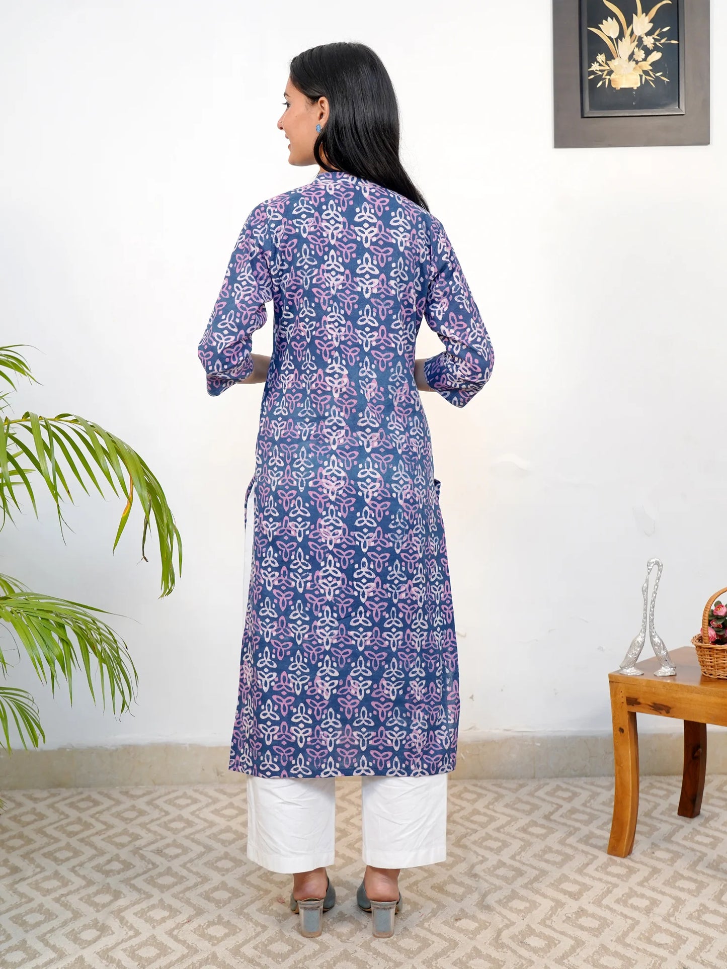 Lavender Rangoli Block Printed COTTON Kurta