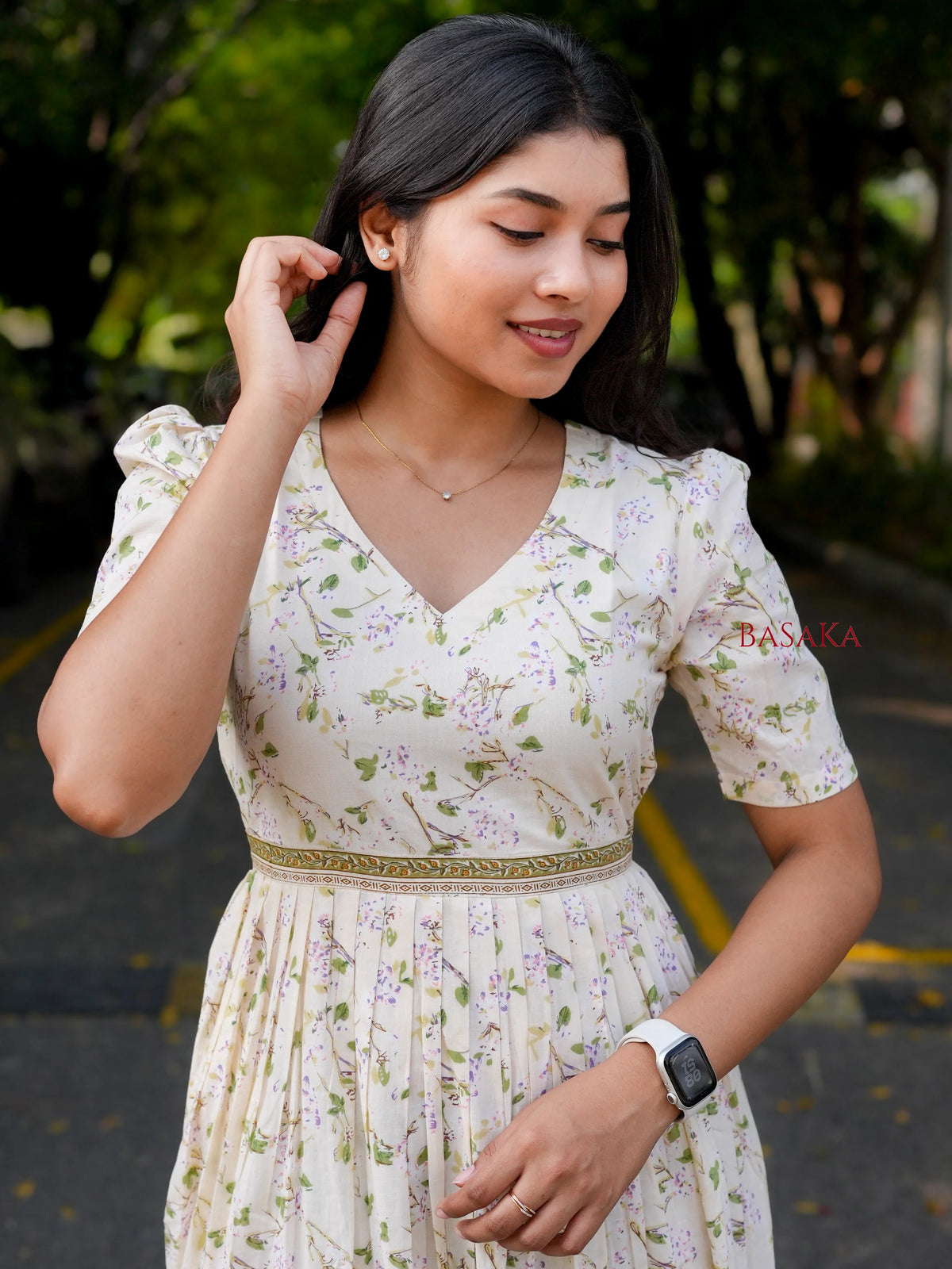 Lush Leaf COTTON Tiered Dress