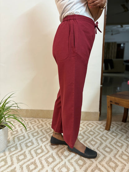 Maroon Cotton Palazzo