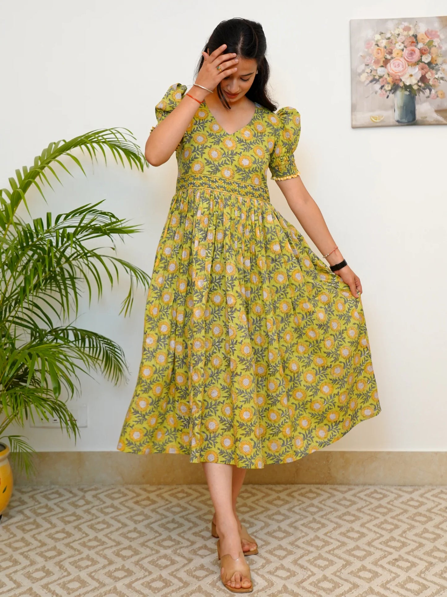 Meadow Green Delight COTTON Dress