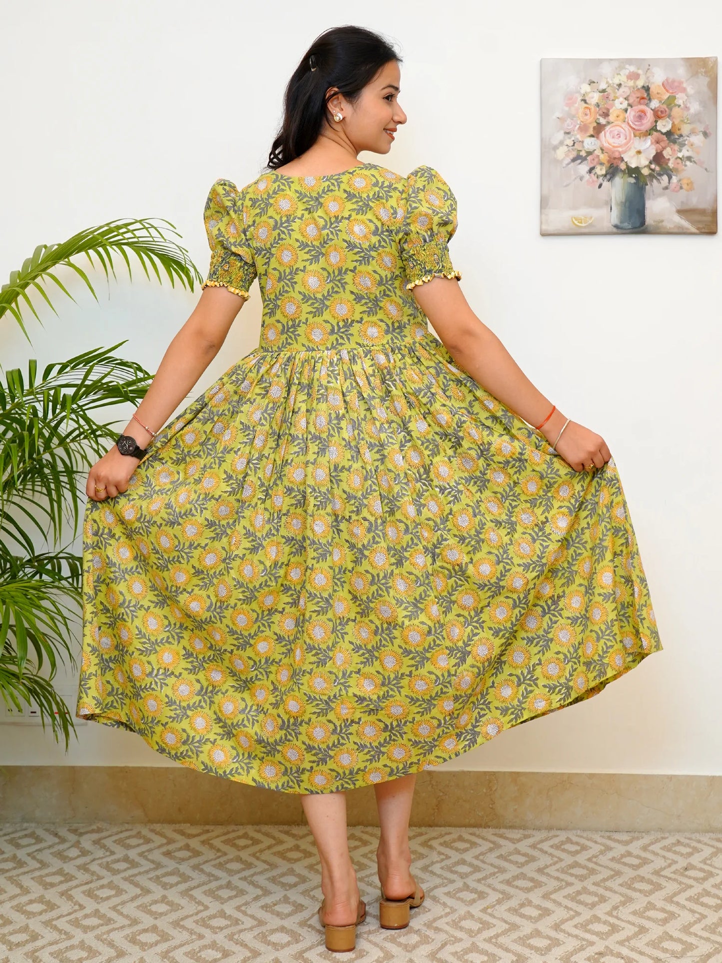 Meadow Green Delight COTTON Dress