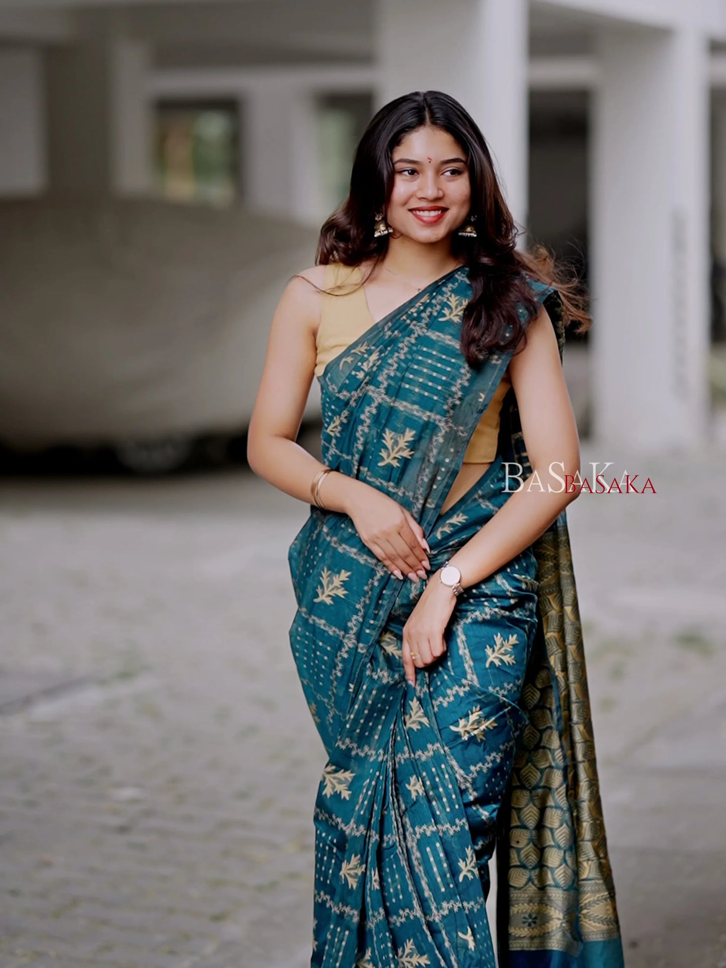 Dark Green Handloom SILK COTTON Saree