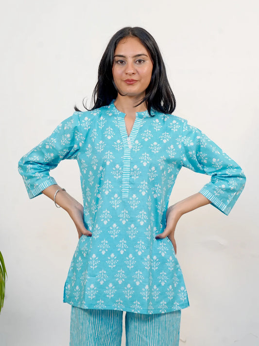 Morning Sky Floral COTTON Lounge Set