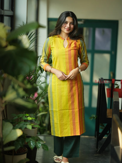 Rainbow Kanta Handloom South COTTON Kurta