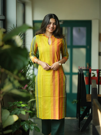 Rainbow Kanta Handloom South COTTON Kurta