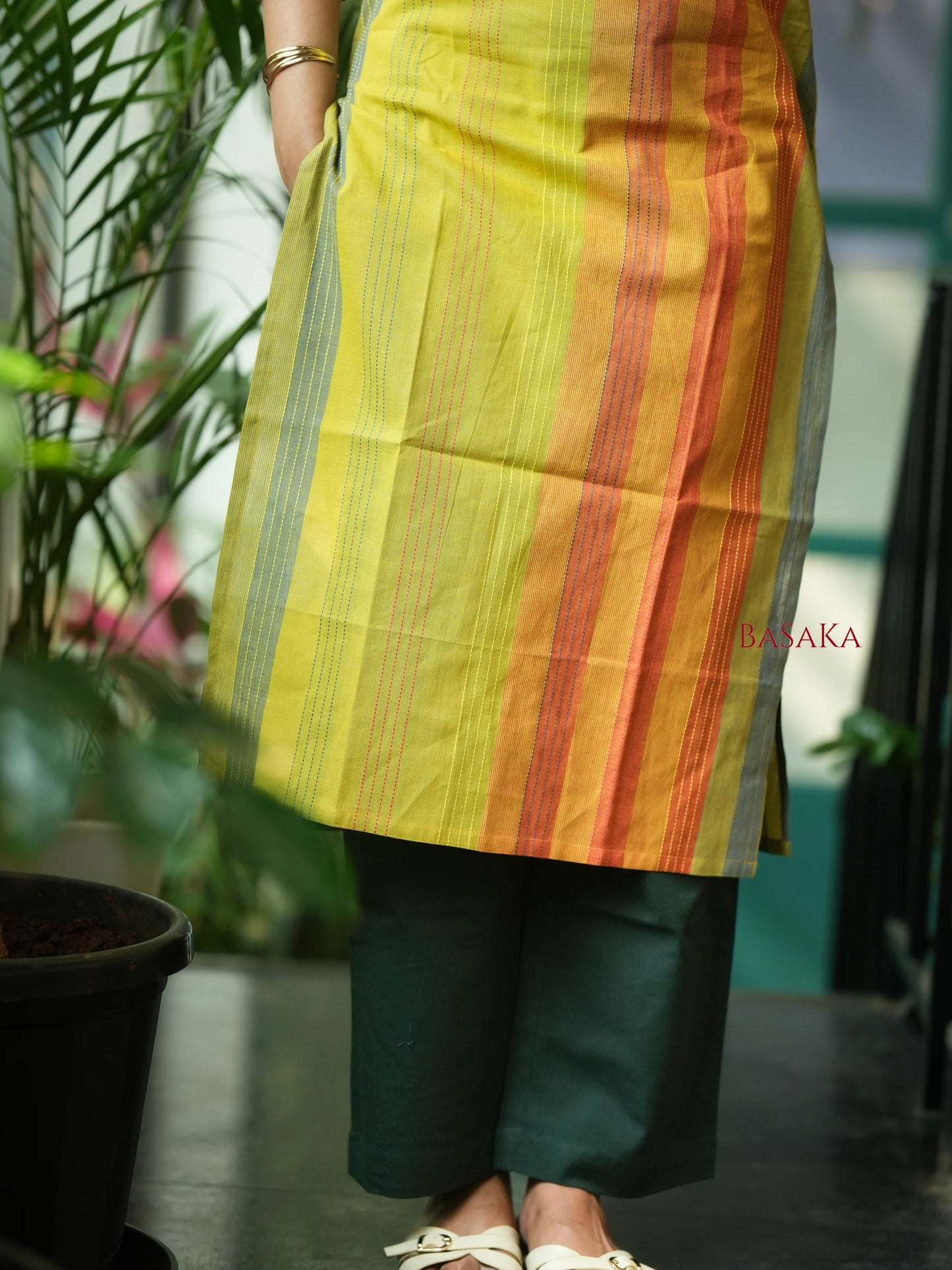 Rainbow Kanta Handloom South COTTON Kurta