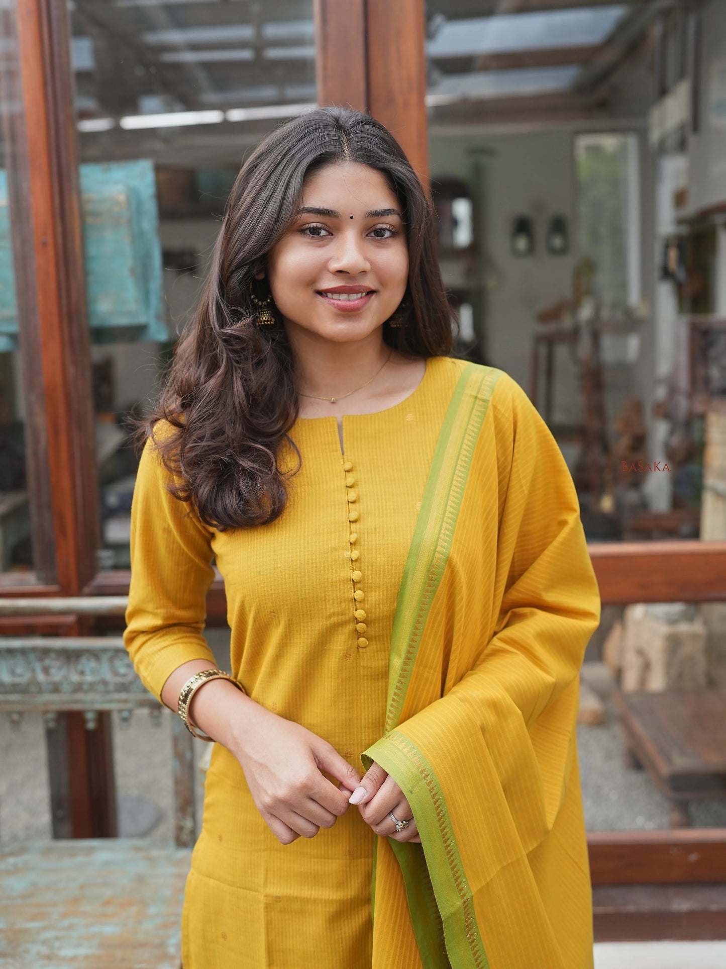 Mustard South Cotton Suit Set (3Pcs.) with lining