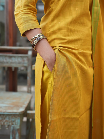 Mustard South Cotton Suit Set (3Pcs.) with lining