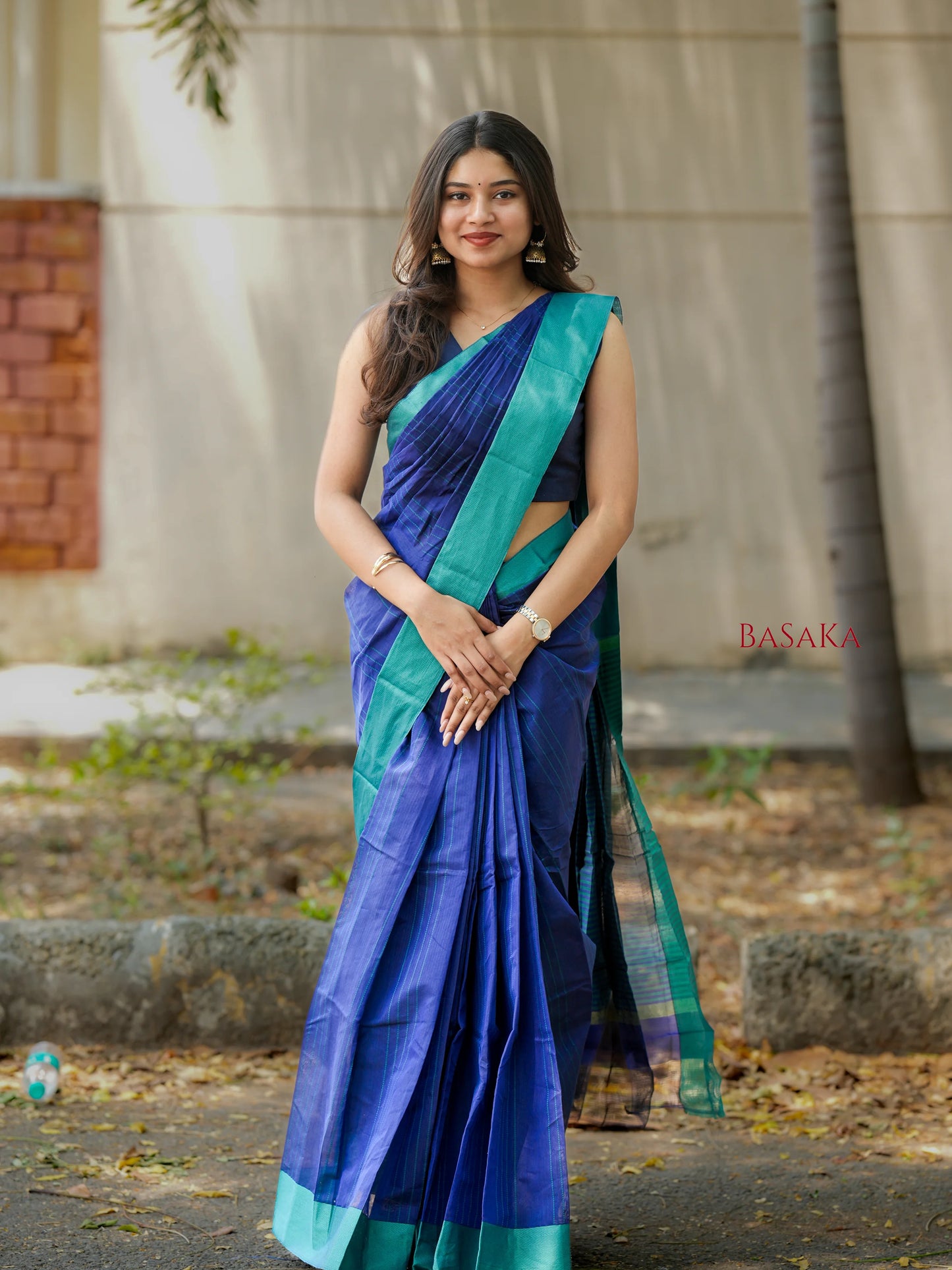 Navy Blue Handloom SILK COTTON Saree