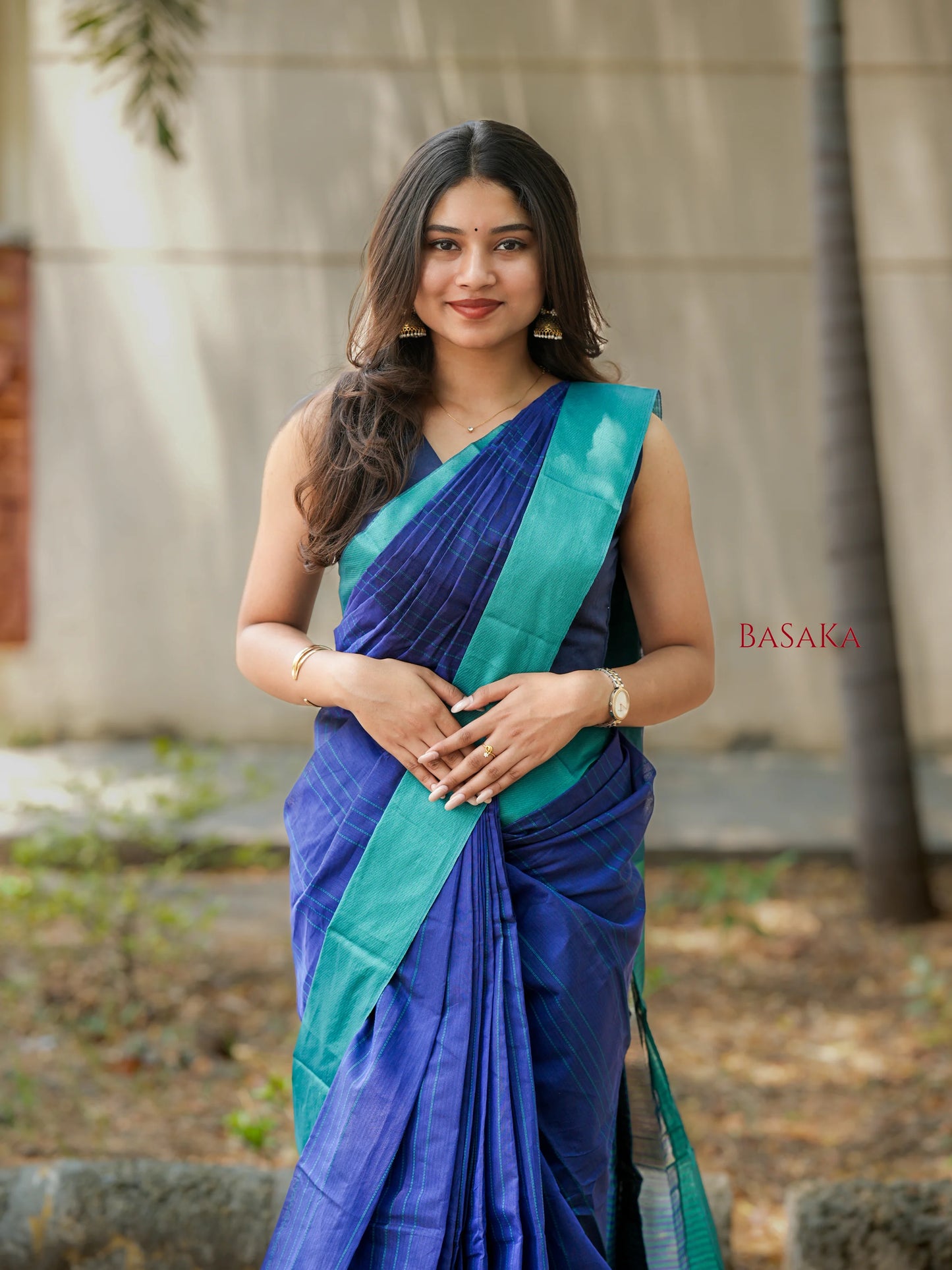 Navy Blue Handloom SILK COTTON Saree