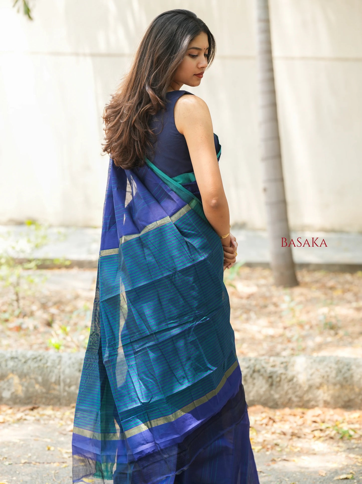 Navy Blue Handloom SILK COTTON Saree