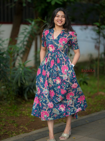 Navy Oasis COTTON Dress