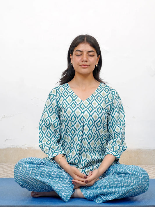 Pacific Blue Diamond COTTON Lounge Set