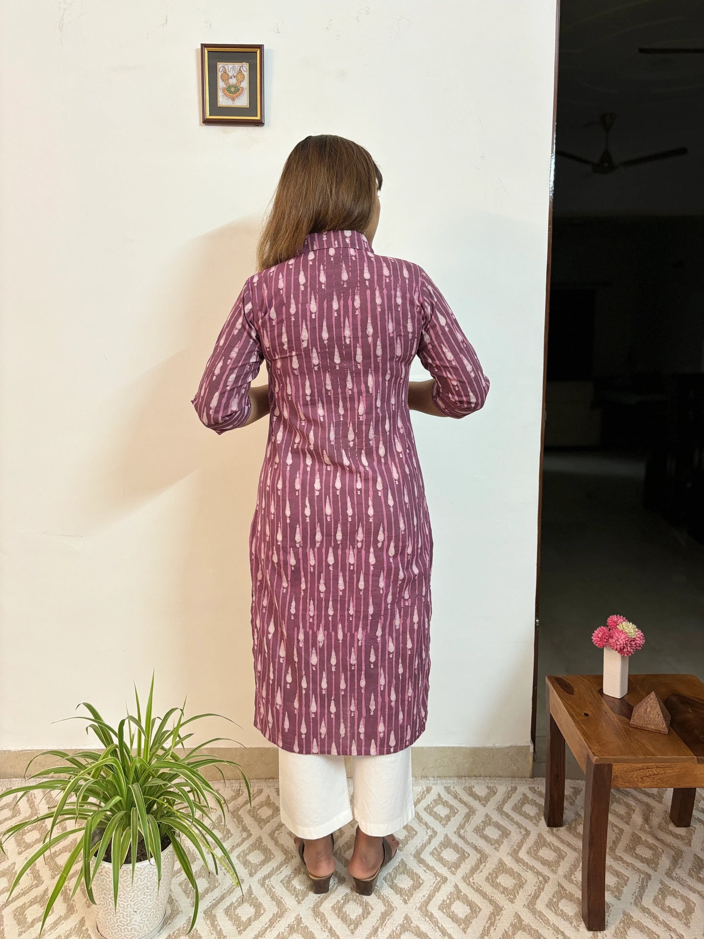 Pansy Purple Shirt Collar Kurta