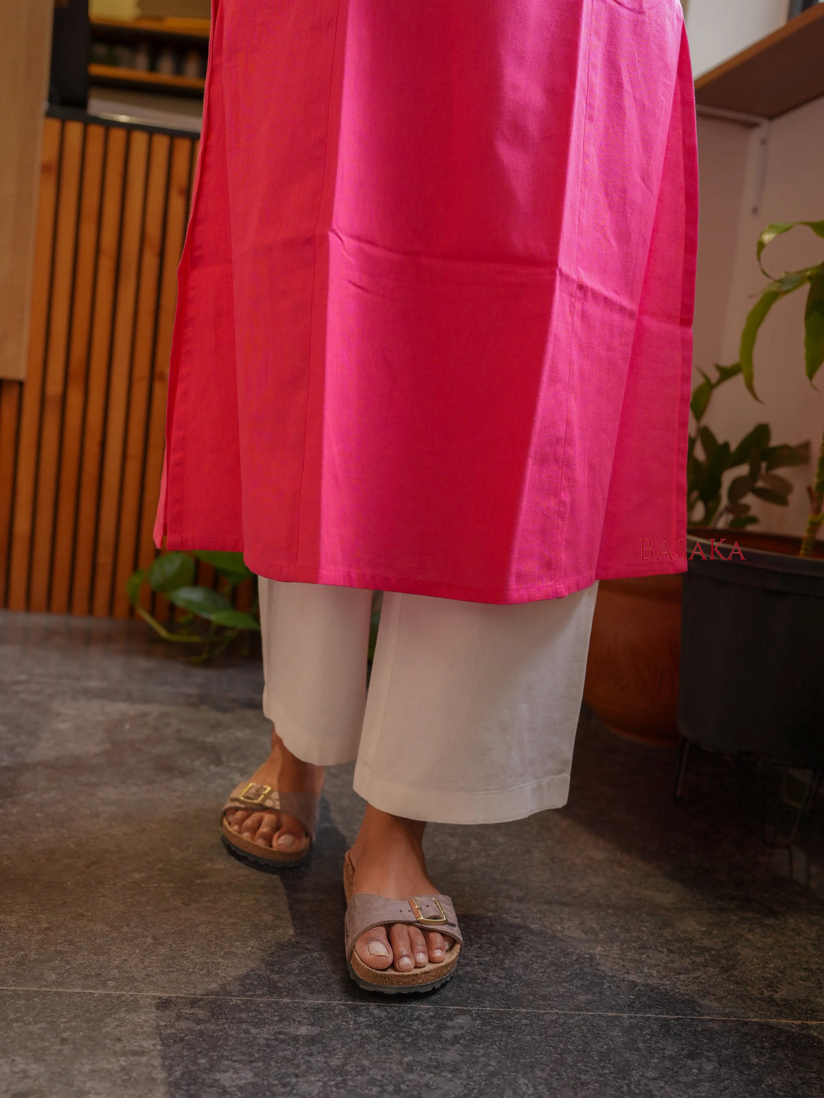 Paradise Pink A-Line Handloom South Cotton Kurta