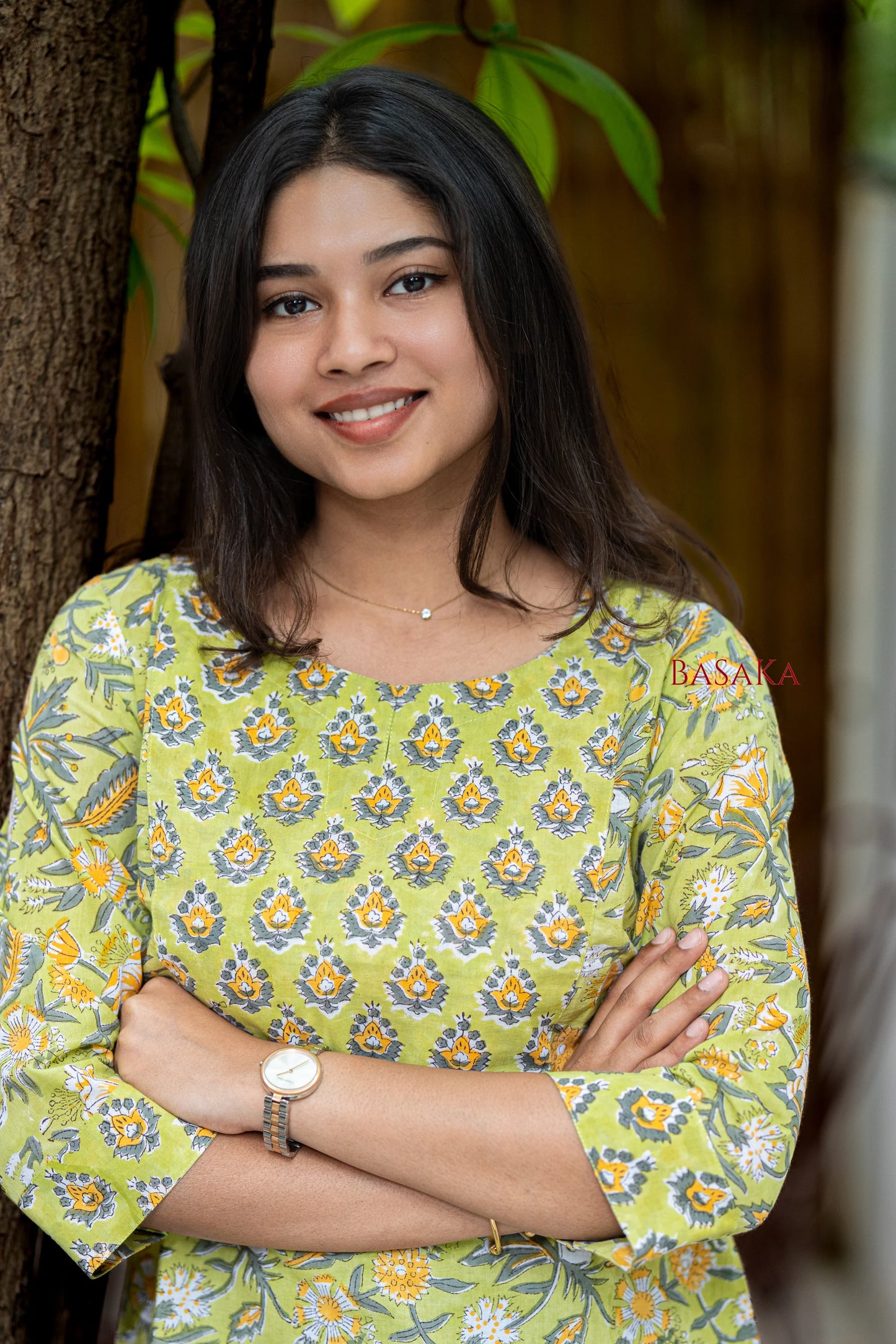 Pastel Green Block Printed Short Kurti