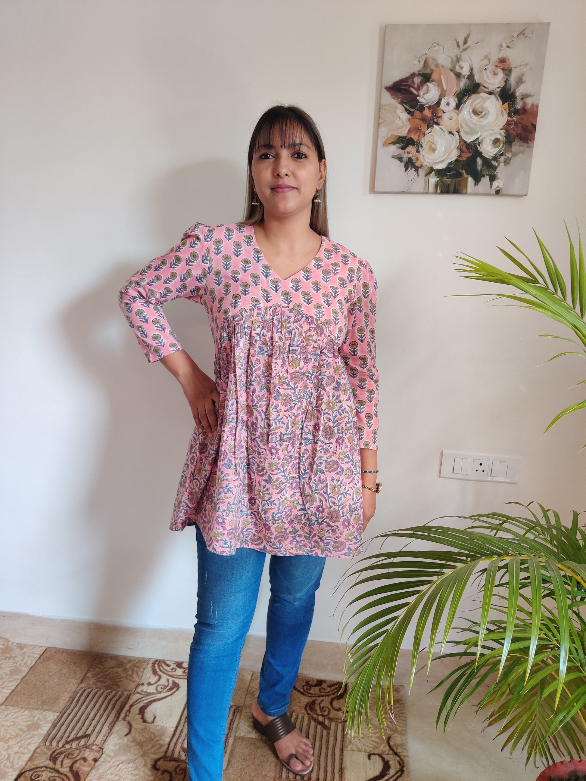 Printed Alisha Cotton Jacket Kurti With Leggings at Rs 499/piece in Bargarh