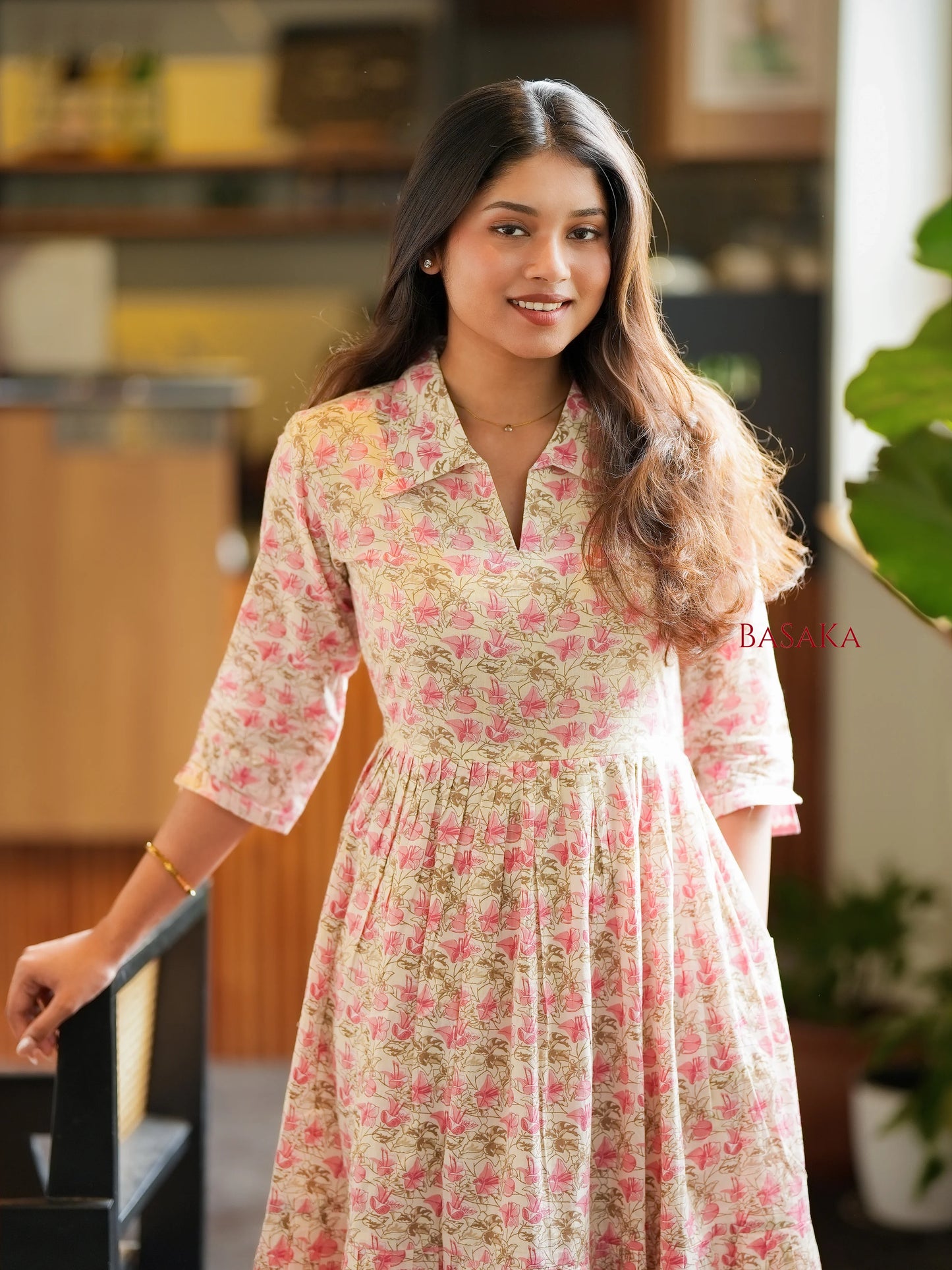 Rosewood Blossom COTTON Tiered Dress
