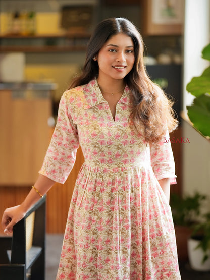 Rosewood Blossom COTTON Tiered Dress