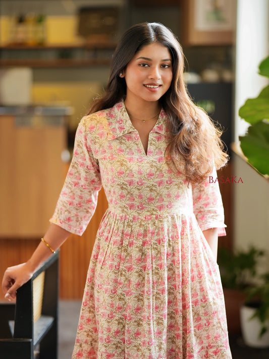 Rosewood Blossom COTTON Tiered Dress