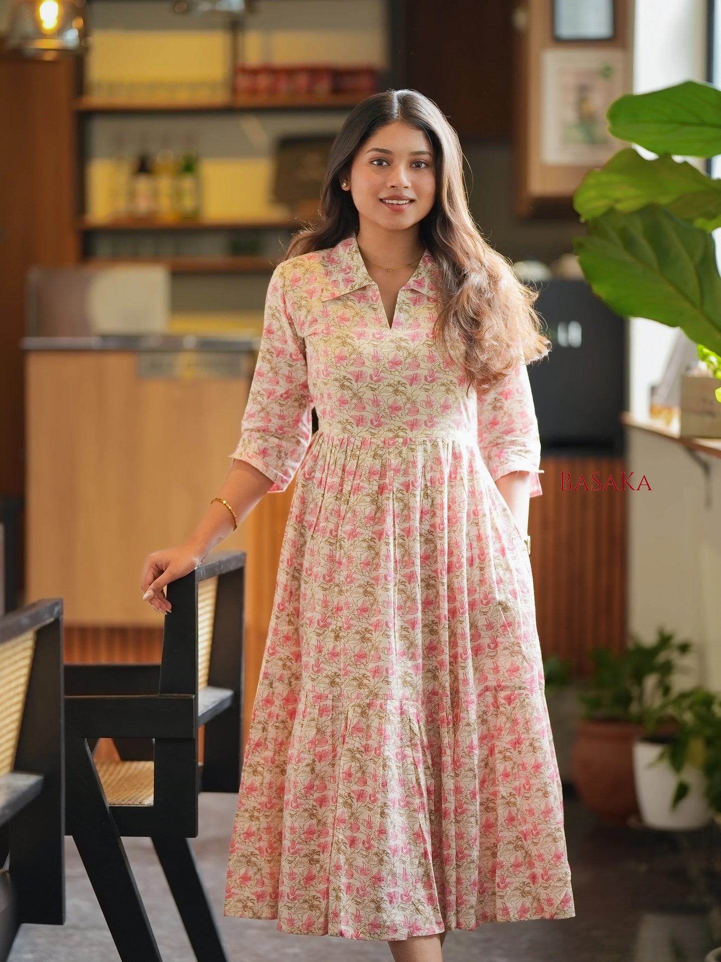 Rosewood Blossom COTTON Tiered Dress
