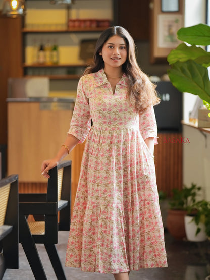 Rosewood Blossom COTTON Tiered Dress