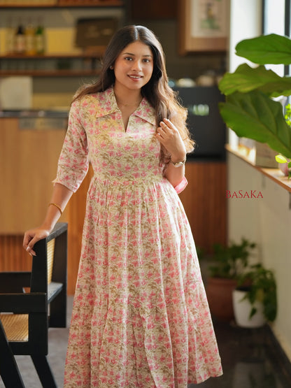 Rosewood Blossom COTTON Tiered Dress