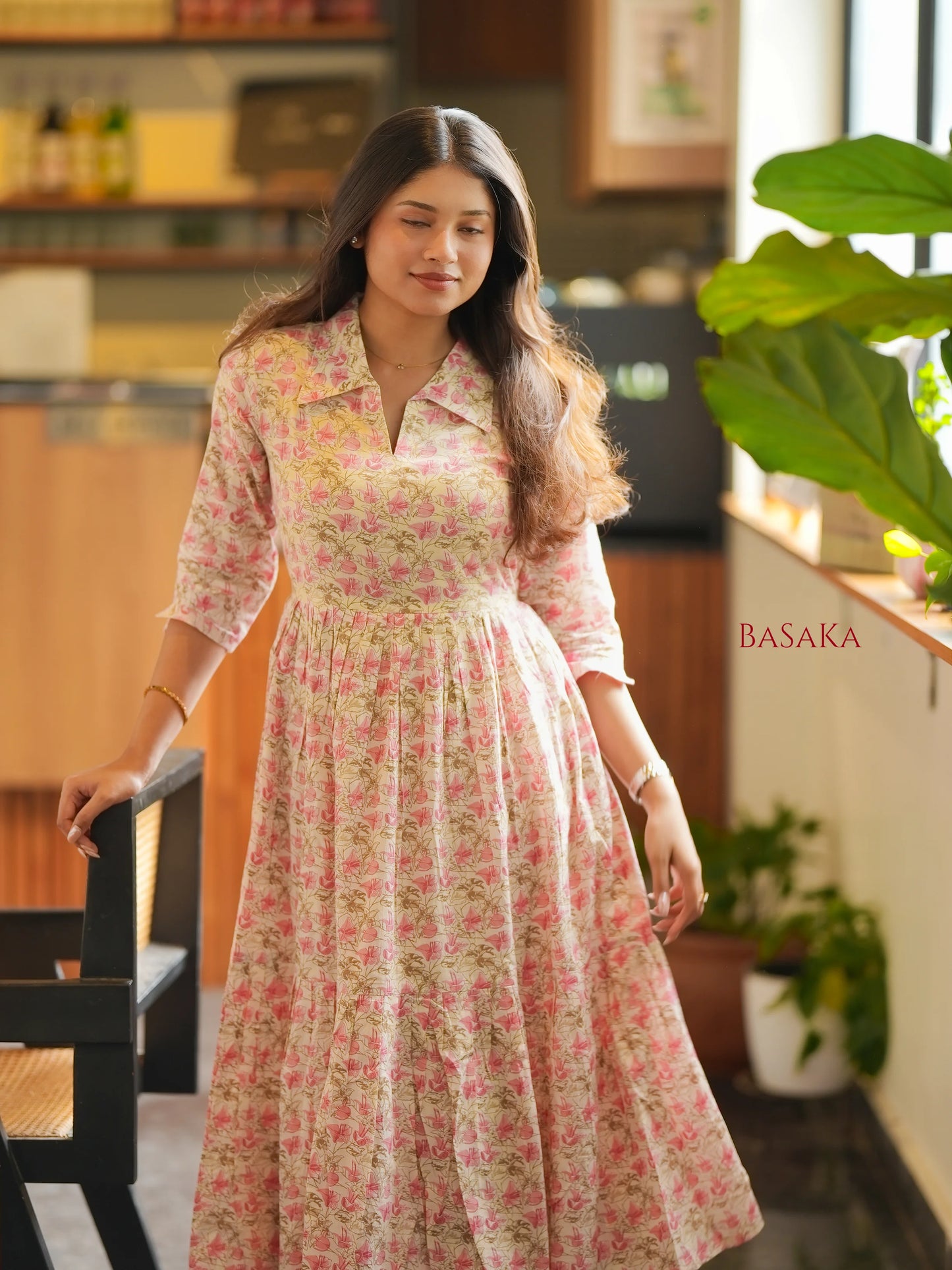 Rosewood Blossom COTTON Tiered Dress