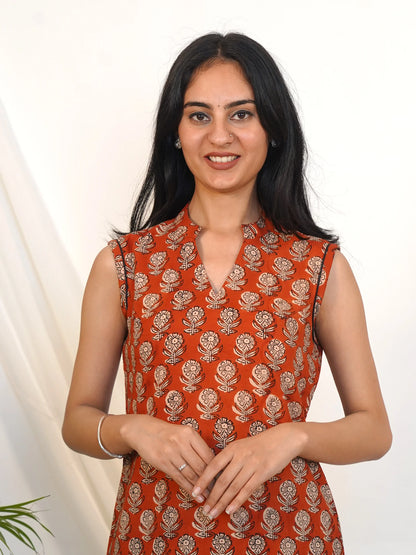 Royal Bloom Sleeveless COTTON Kurta