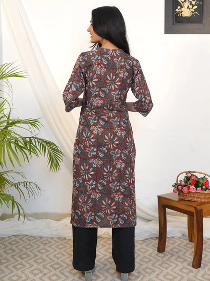 Rustic Bloom Block Printed COTTON Kurta