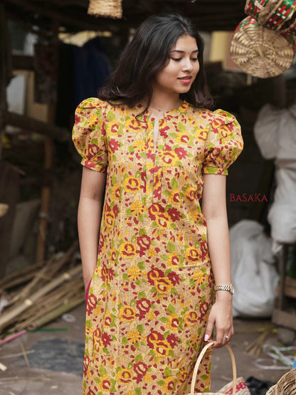 Sandalwood Charm Block Printed Kurta