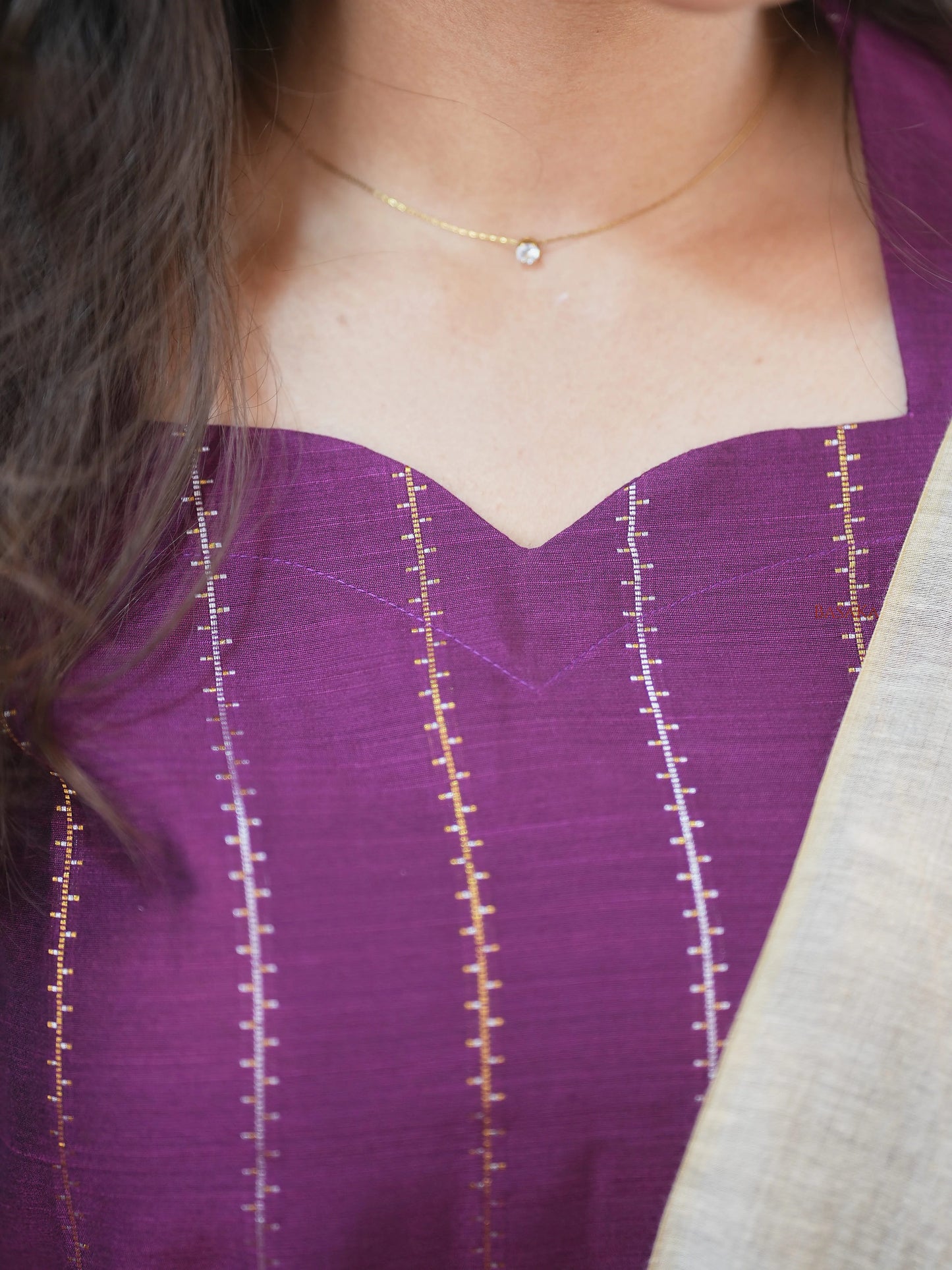 Soft Silk Purple Suit Set (3Pcs.) with lining