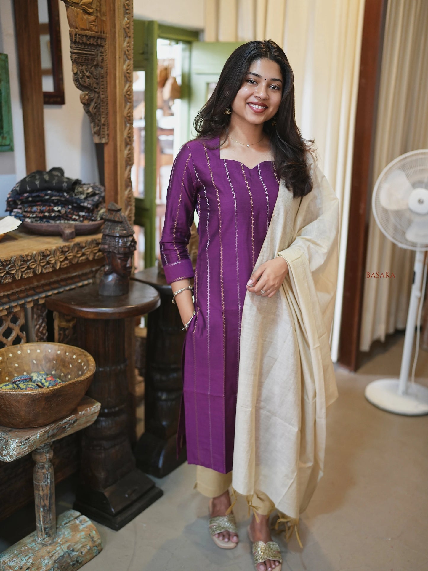 Soft Silk Purple Suit Set (3Pcs.) with lining
