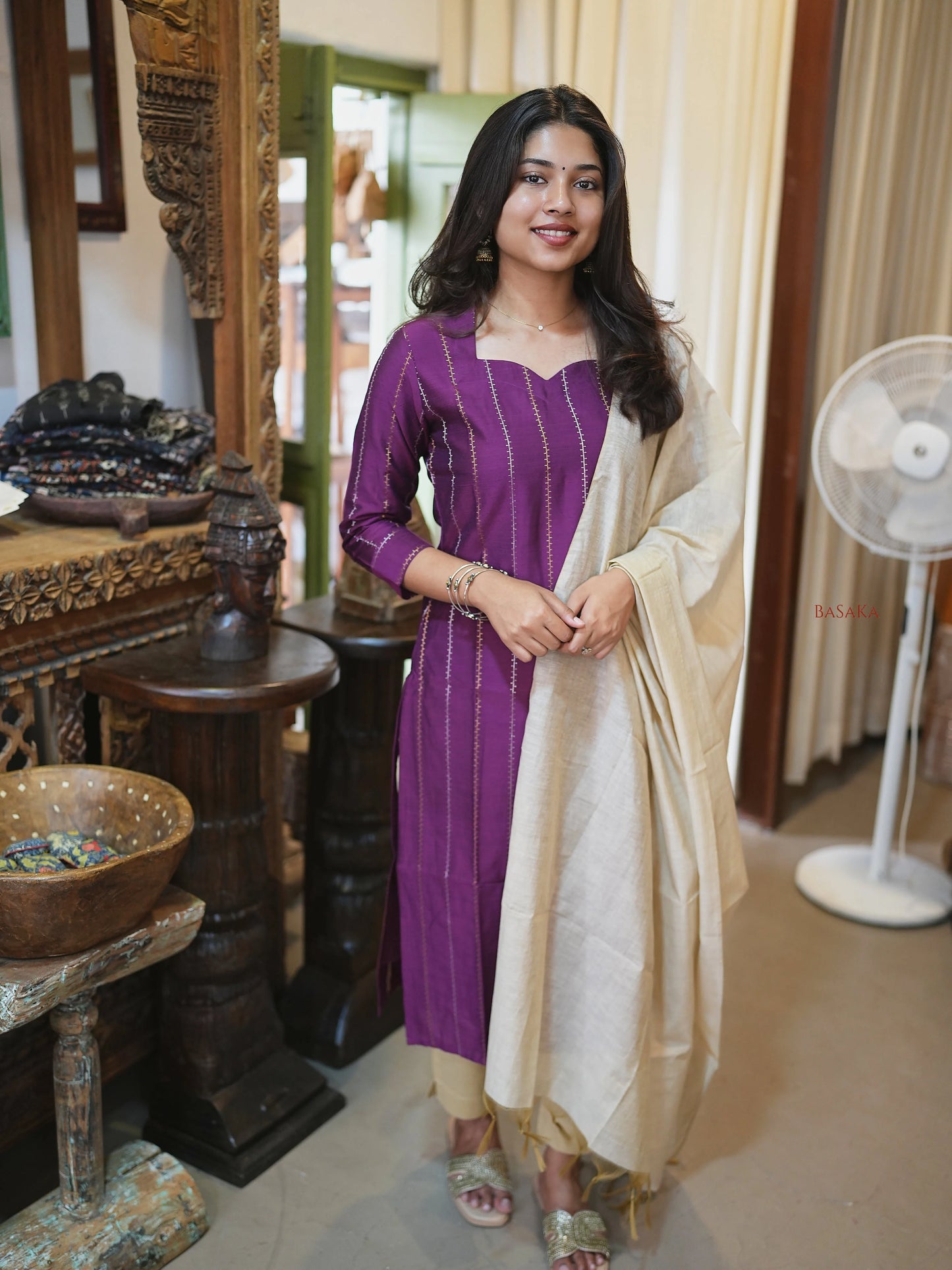 Soft Silk Purple Suit Set (3Pcs.) with lining