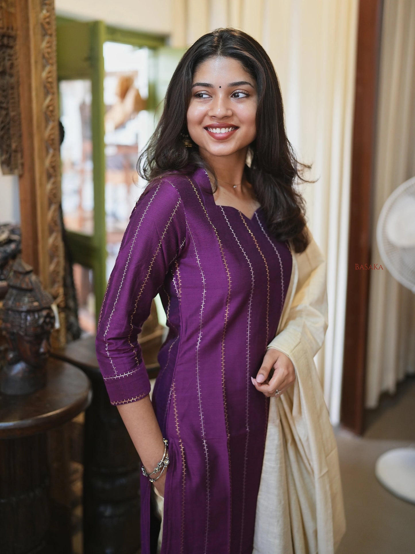 Soft Silk Purple Suit Set (3Pcs.) with lining