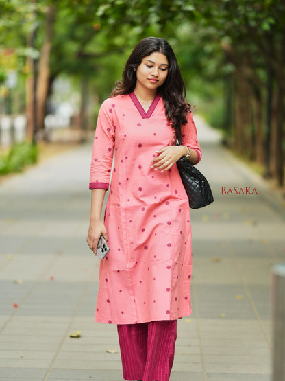 Southern Peach Maroon A-Line Co-ord Set