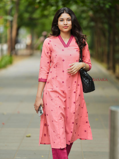 Southern Peach Maroon A-Line Co-ord Set