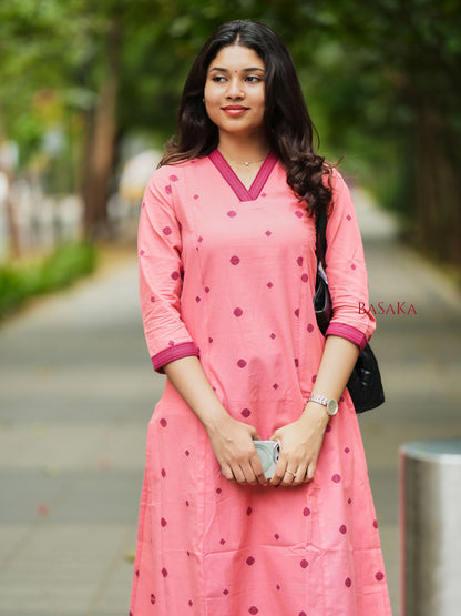 Southern Peach Maroon A-Line Co-ord Set